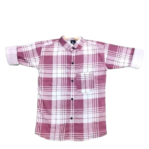 Cotton Full Sleeves Purple Checkered Shirt for Boys Regular Fit-image-2