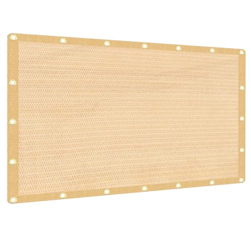JUNKOGO 90% Sun Shade Cloth, 6x6ft Pergola Shade Cover with Reinforced Grommets, Shade Fabric Privacy Screen Cover Canopy with UV Protection for Pergola, Patio, Garden, Porch, Deck, Backyard