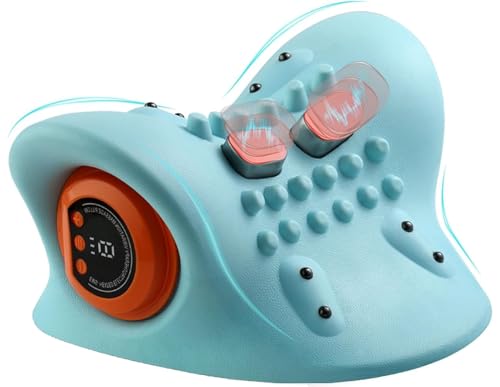 Masajeador eléctrico para el cuello,Almohada con Puntos magnéticos para Mayor Alivio del Dolor de Cuello,Dispositivo tracción Cervical Corrector de Postura