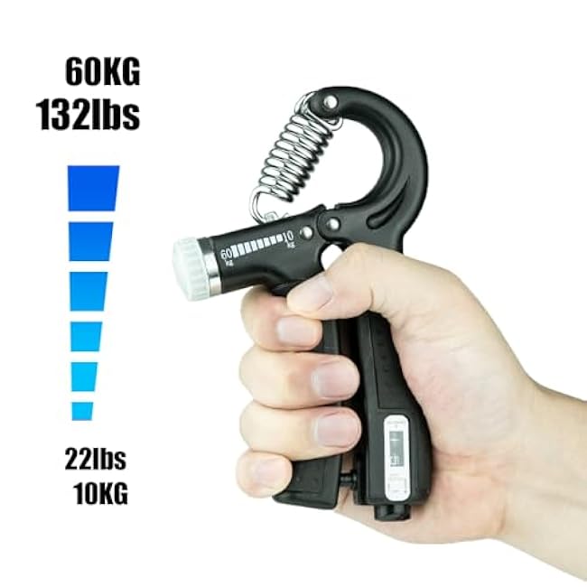 Hand Grip Strengthener Trainer - Hand Strengthener & Grip Strength - Forearm Grip Adjustable Resistance - Finger Stretcher, Hand Gripper, Finger Exerciser for Men/Women