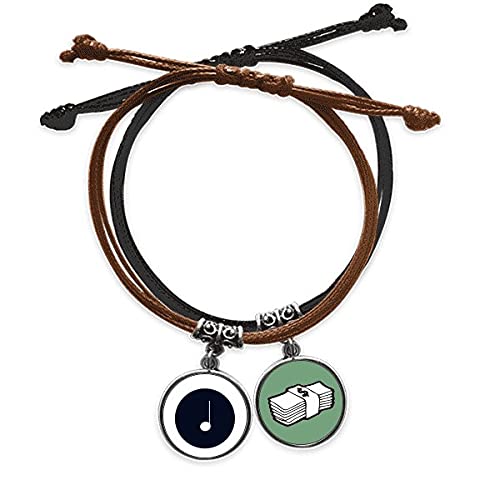 Pulsera de música de cuero y cuerda con cierre regulable que no se cae de la mano