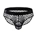 JOCKMAIL Men's Sexy Underwear Briefs Mesh Breathable Comfortable Low Rise Underwear for Men (US, Alpha, X-Large, Regular, Regular, Black)