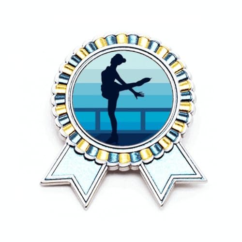 Badge patinage sport d winter broche metal femme elegante pour manteau de ski