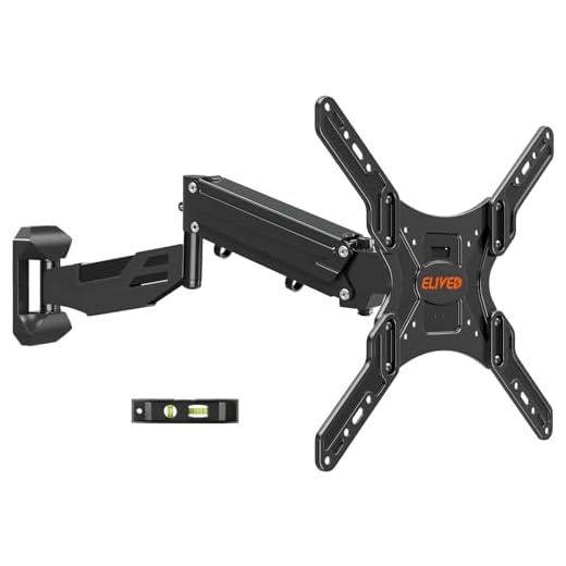 ELIVED Suporte de parede de TV ajustável com altura para a maioria das TVs de 23 a 55 polegadas, suporte articulado de inclinação articulada para TV, suporte articulado para TV, Max VESA 400 x 400 mm,