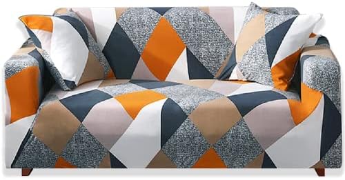 Teynewer 1-Piece Fit Stretch Sofa Cover, Sofa Slipcover Elastic Fabric Printed Pattern Chair Loveseat Couch Settee Sofa Covers Universal Fitted Furniture Cover Protector (1 Seater, Defoliation)
