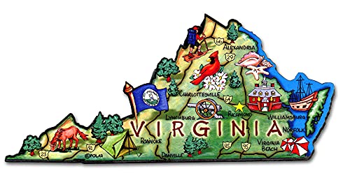 Imán decorativo de Virginia con ilustración a color