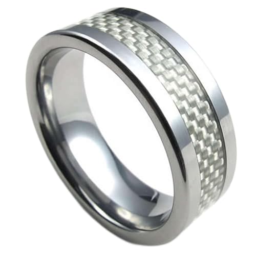 Bague biker homme en tungstène poli pour un style motard affirmé au quotidien
