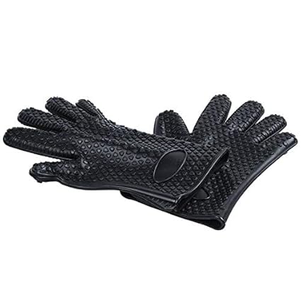 Ubersweet Imported One Pair Kitchen Oven Glove Heat Resistant Silicone Pot Holder B BBQ C E8O9