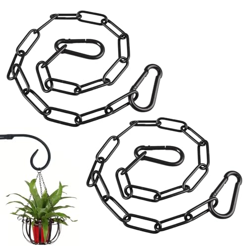 2 Pièces 60Cm Chaine Acier Inoxydable 304 Avec 4 Mousquetons, Ø 3 Mm Chaine Acier Inoxydable Bricolage, Chaîne En Métal Noir, Chaine De Suspension Pour...
