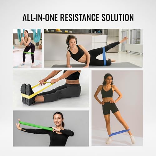 Image of Wiselife Professional Latex Resistance mini Band | 48x4 inch |100% Natural Latex Resistance Band | for Warm-Up, Stretching,Cardio,Home Fitness,Exercise,Gym Workout, Physiotherapy & Yoga (Set of 5)