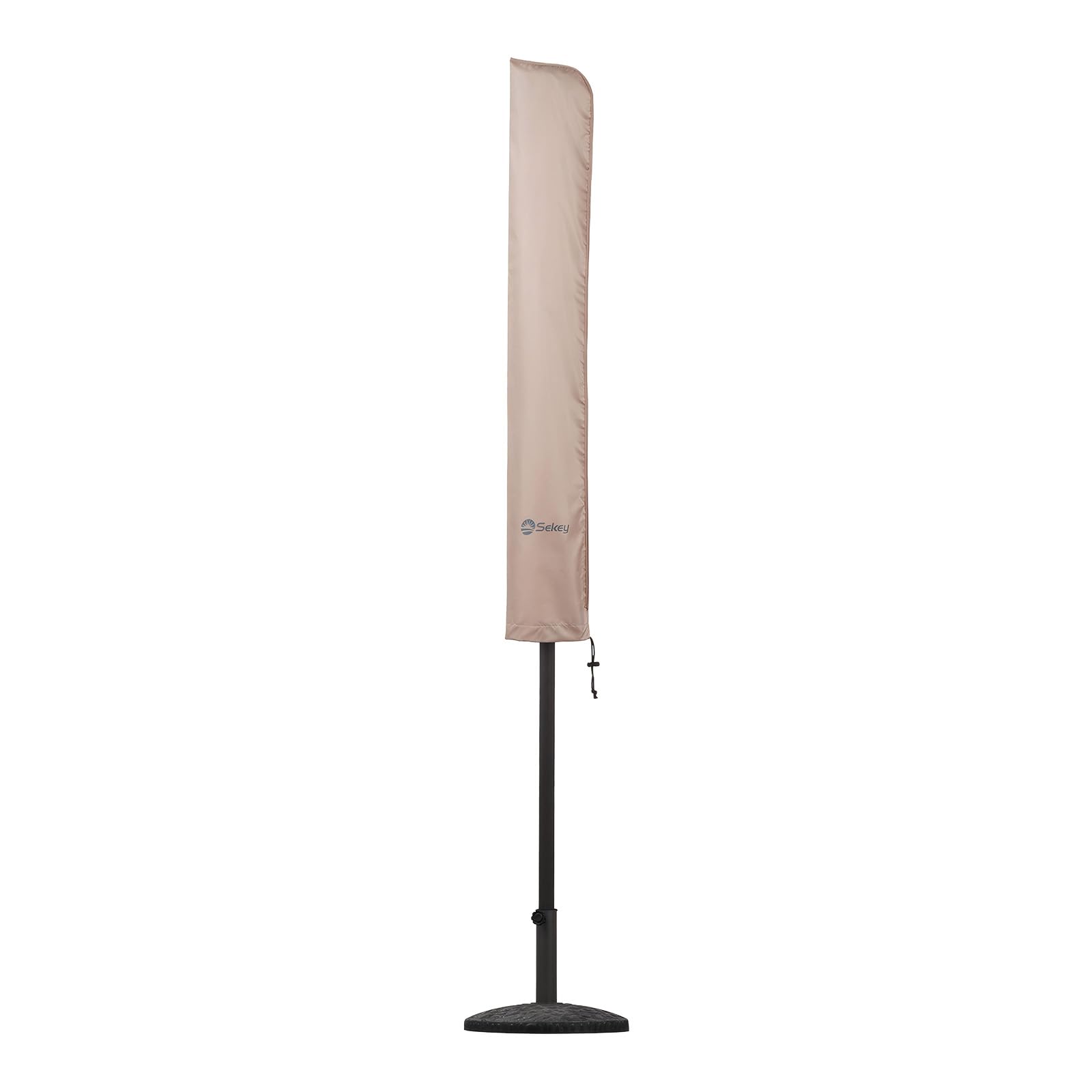 Sekey Protective Cover for Parasol Ø 200cm / 200x150cm / 200x125cm, 100% Polyester Waterproof Windproof Rip Proof, 140×25.5/27cm,Taupe
