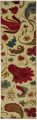 Mohawk Home Tropical Acres Paisley Floral Runner Area Rug, 2'X5', Beige #TOP1