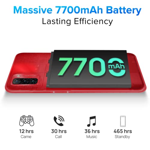 Ulefone Note 12 Unlocked Cell Phone, 4G Unlocked Smartphone, 6.82” Ultra-Large Screen With Slim Structure, 7700Mah Battery, 4+128Gb, 3-Card Slot, Face Unlock/Fingerprint Recognition, Red #TOP1