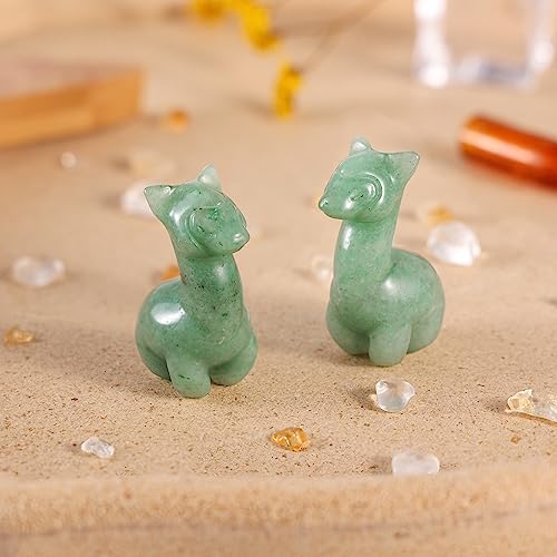 mookaitedecor Green Aventurine Crystal Cute Alpaca Figurine Ornament Party Decor Gift - Image 3