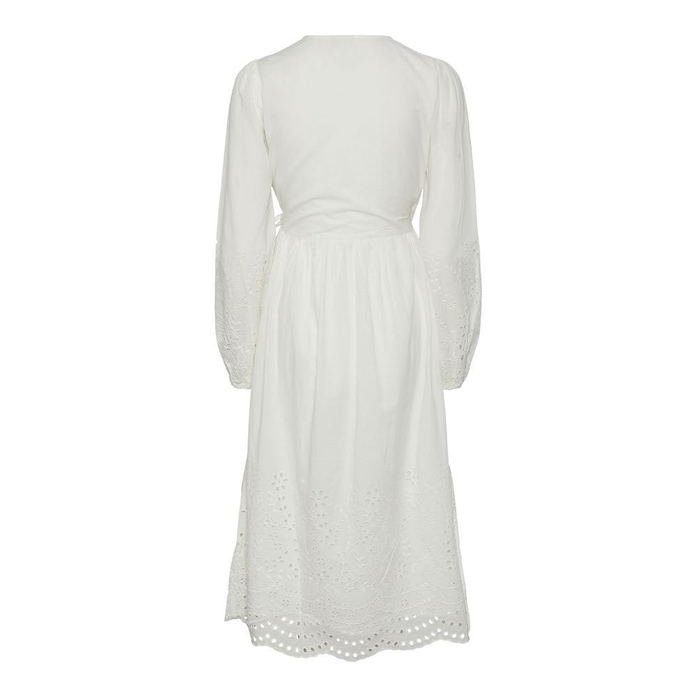 Y.A.S Yasluma Ls Long Wrap Dress S. Noos, Star White, S