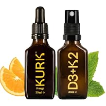High Strength Liquid Curcumin Oil from Turmeric Orange 1 Fl Oz and Vitamin D3 K2 Oral Spray Peppermint 1 Fl Oz Bundle