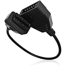 OBD1 Scanner, 12 Pin to OBD1 to OBD2 16 Pin GM Adapter, Scan Diagnostic Extension Tool Cable Connector Replacement, Car Scanner Cable Code Reader for GM Popular Black