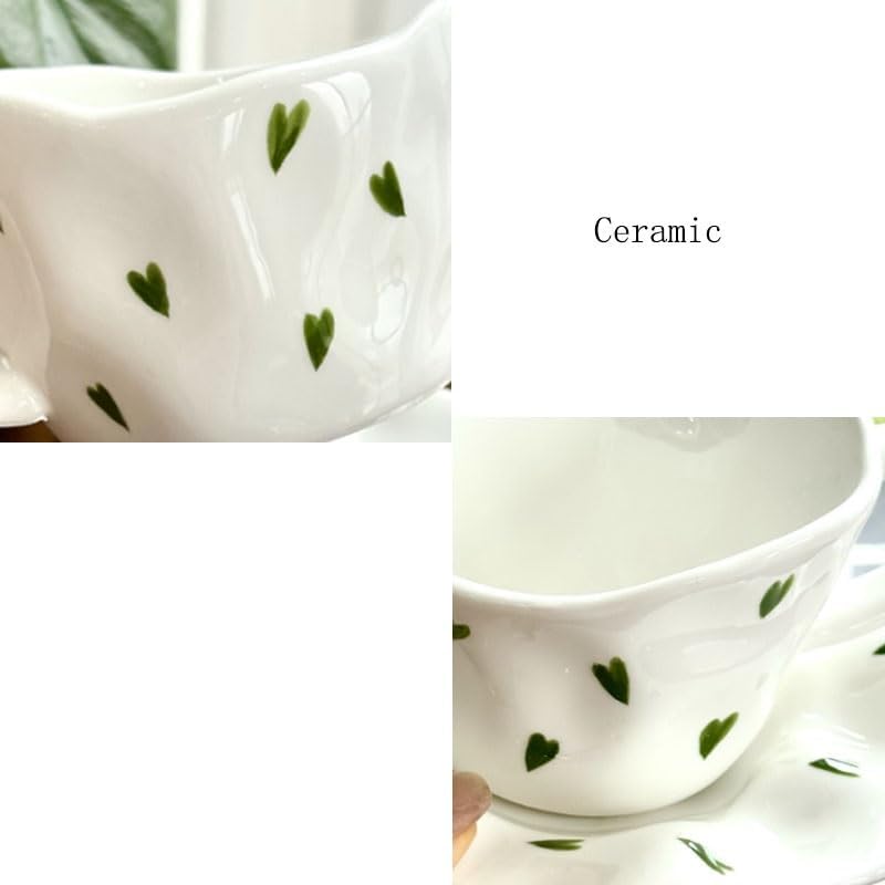 Thick White Vintage Ceramic Cup Party Afternoon Tea Cup Saucer Set
