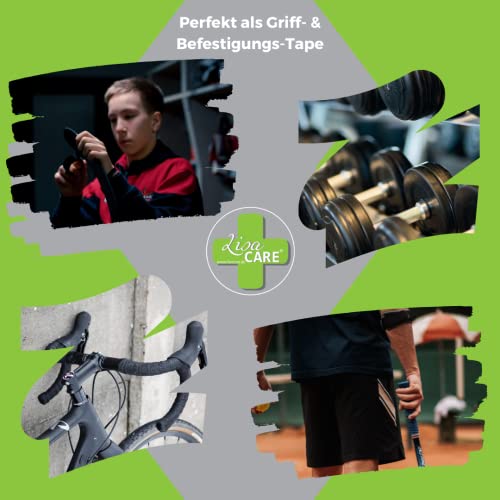 Lisacare Nastro Sportivo – 6 Rotoli Di 3,8 Cm Di Larghezza – Nastro Sportivo – Nastro Adesivo Sportivo – Forte Tenuta E Facile Da Strappare – Per Ogni Sport E Diversi Colori (Set Da 6 – Rosso) - 6