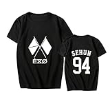 Xkpopfans EXO T-Shirt New Album Obsession Tshirts Sehun Baekhyun Suho Xiumin Tee Shirt S Black Sehun