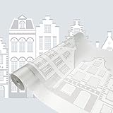 DecoMeister Fensterfolie statisch haftend Sichtschutz UV Filter Fensterdekor Selbsthaftend Fensterfolie Statikfolie dc-fix 45x100 cm New Haven Gebäude