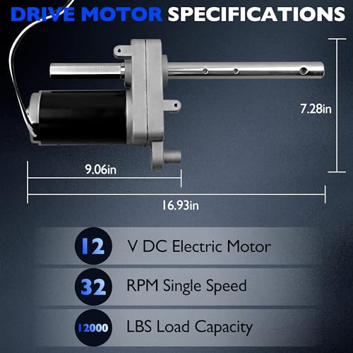 Misakomo 1824200100 Electric Powered Trailer Jack Kit - 12,000 lbs, 12V, Heavy-Duty Powered Drive Kit with Single Speed Jacks and Control Switch - Weather-Resistant for RVs, Campers, and Trailers - Thumbnail 2