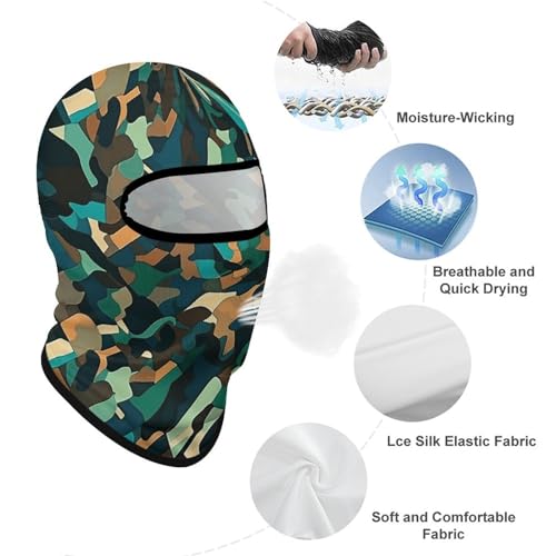 Balaclava para Hombres y Mujeres con Estampado Camuflado, Máscara Facial Completa para Ciclismo y Esquí miniatura 3