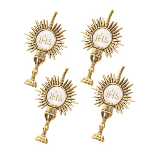 COOPHYA 4個教的胸针 プレート カトリック 餐 チャリス バッジ 用 服飾