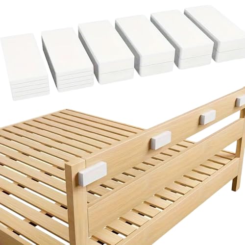 20 Pcs Foam Headboard Bumpers Self-Adhesive EVA Foam Furniture Pads for Wall Protection Bed Frame Noise Stopper Anti-Vibration Pads 10×15mm + 10×5mm White