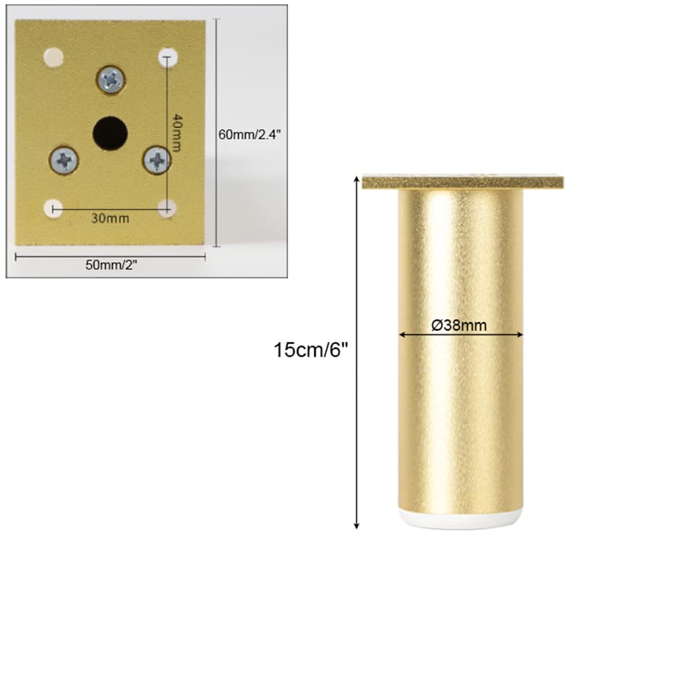 Lot De 4 Pieds De Meuble Réglables En Aluminium - Hauteur Ajustable De 6 à 40 Cm - Charge 600 Kg (pour 4) - Pieds Carrés 3,8 Cm - Vis Incluses
