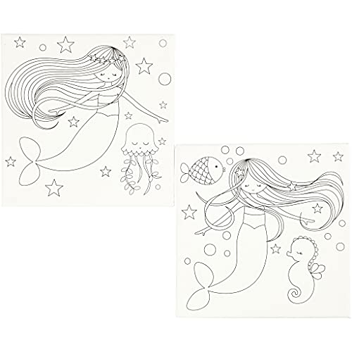 Creativ Painting Canvas with Print, White, One Size