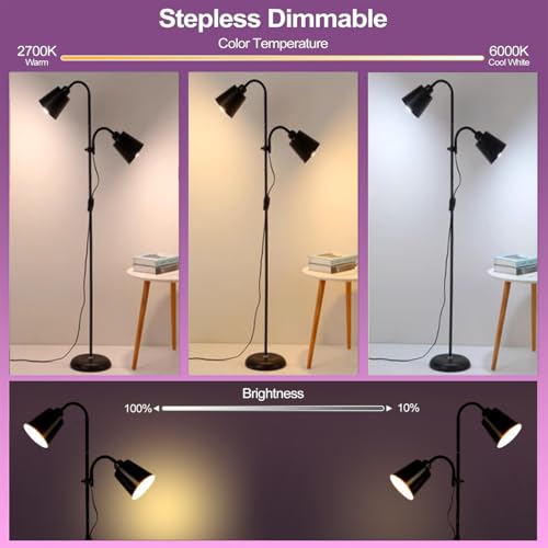 Lampara de Pie Inteligente con control por voz y luz regulable E27 3