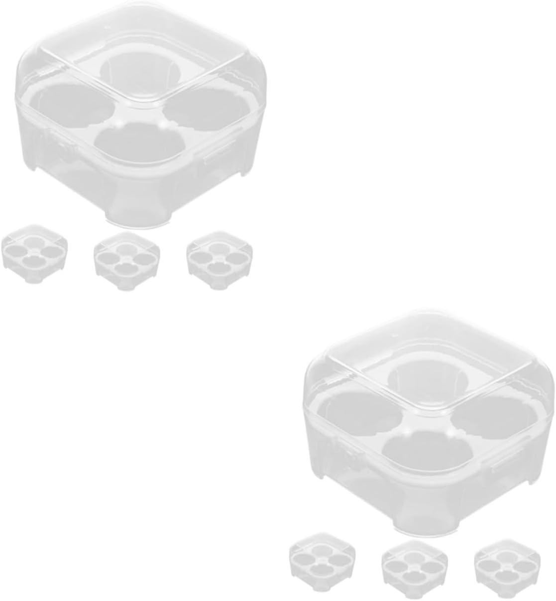 Mikikit 8pcs Stackable Egg Carrier Storage Containers for Refrigerator Egg Holder for Camping Hiking
