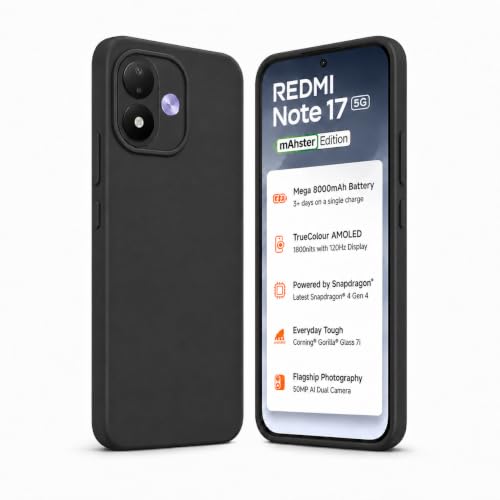 Image of FIRST MART Matte Silicone Back Cover for Redmi Note 17 - Black