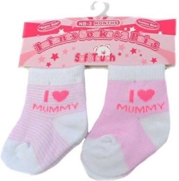 Pack De Deux Paires De Chaussettes De Bebe Enfant Rose J Aime Maman I Love Mummy 0 3 Mois Amazon Fr Bebes Puericulture