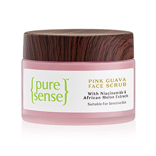 PureSense Pink Guava Face Scrub With Niacinamide & African Melon| Gentle Exfoliation For A Clear & Glowing Skin | Tan Removal | Suitable For Rs. 159 @ 60 %