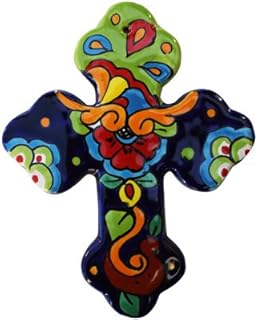 Fine Crafts Imports Rainbow Medium Talavera Mexican Cross