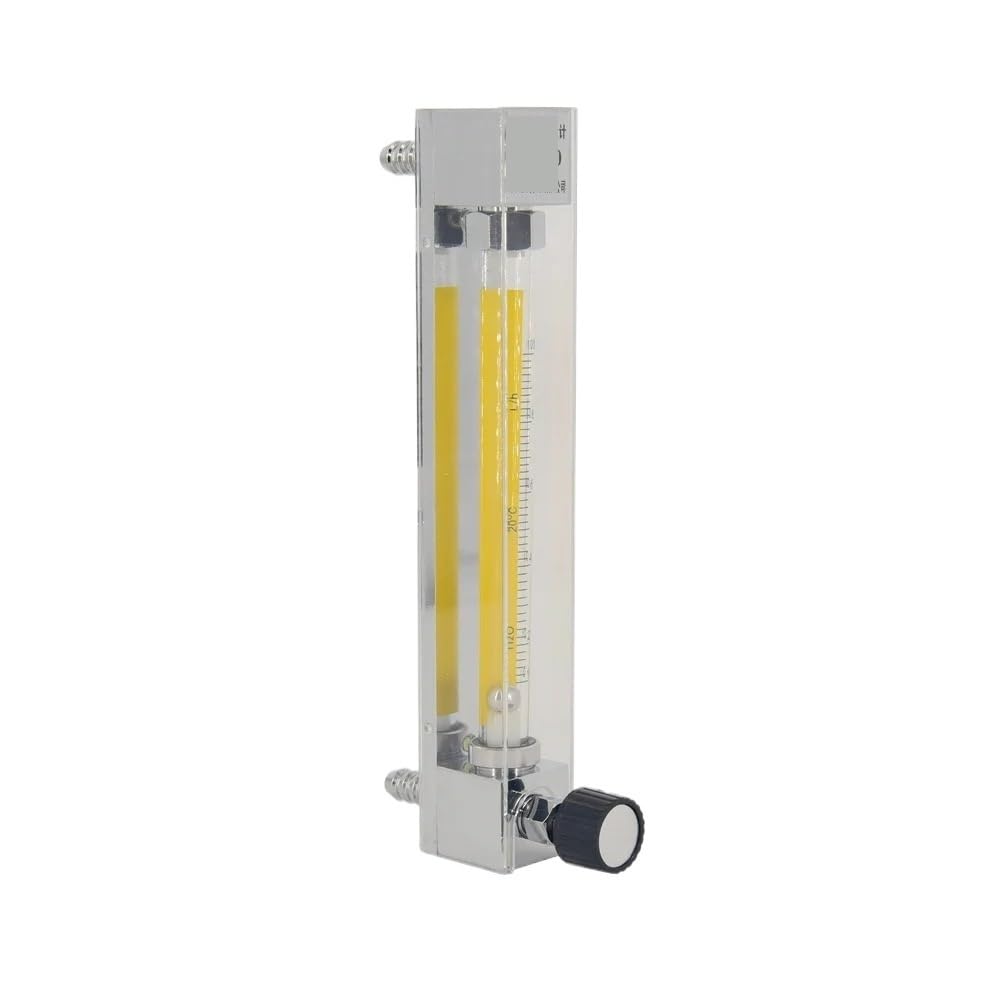 NURII Stainless Steel Glass Rotameter Flow Meter with Control Valve for Liquid and Air, Conectrator,it Can Adjust Flow, LZB-6F(6-60 LPH for Liquid)