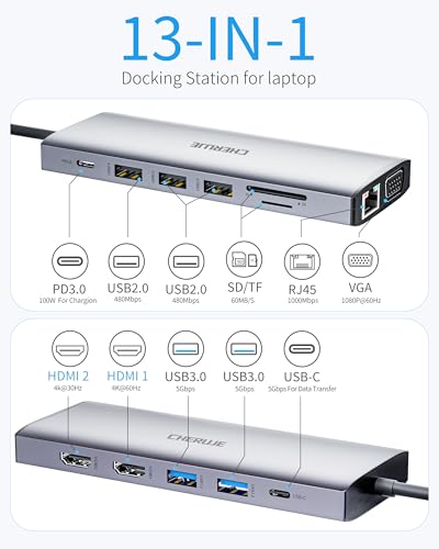 Docking-Station-Dual-Monitors-for-Windows-Laptop-13-in-1-USB-C-Docking-Station-with-Dual-HDMI-4K-1-VGA-5-USB-A-100W-PD-Ethernet-SDTF-USB-Hub-for-Dell-XPSHPLenovoSurface