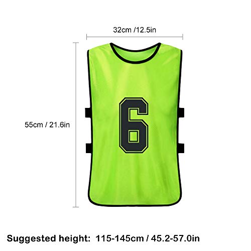 Andoer 6 PCS Pinnies de basquete infantil Camisas de basquete de secagem rápida Juventude Esportes S
