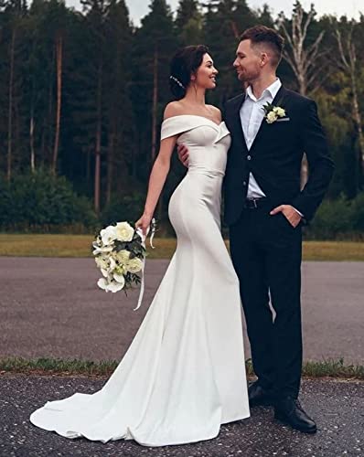 Sukleet Women's Wedding Dresses for Bride 2025 Mermaid Satin Boho Bridal Gowns for Women4