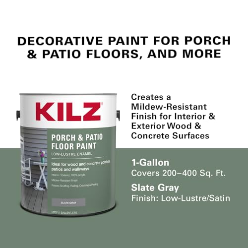 Pintura para Pisos KILZ Porch & Patio Latex, Gris Pizarra, 1 Galón miniatura 3