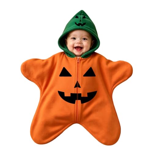 Baby halloween Starfish Onesie Babies pumpkin skeleton Footie Jumpsuit - image 6
