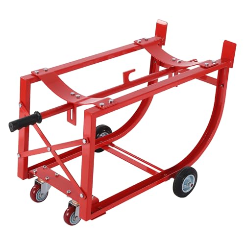 Cbhfmljd Drum Cradle with Wheels, 55 Gallon Drum Dolly Movable Drum Cradle Drum Stand Drum Rack Steel Drums 600lbs Capacity for Workshops, Factories, Garages, Warehouses, Stores, Docks