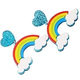 Artibetter Pendientes de Acrílico y Metal Forma de de Arcoíris Coloridos Diseño Divertido y Elegante 1 Par para Mujer para Fiesta y