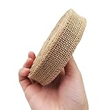 INSPIRELLE 1' Natural Burlap Fabric Roll 10 Yards Jute Ribbon for Gift Wrapping Craft Projects Wedding Decoration Home Decoration 2.5CM