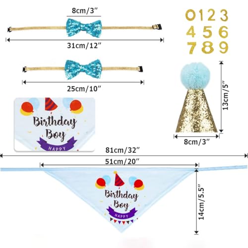 Set de Sombrero y Bandana para Cumpleaños de Perros miniatura 6