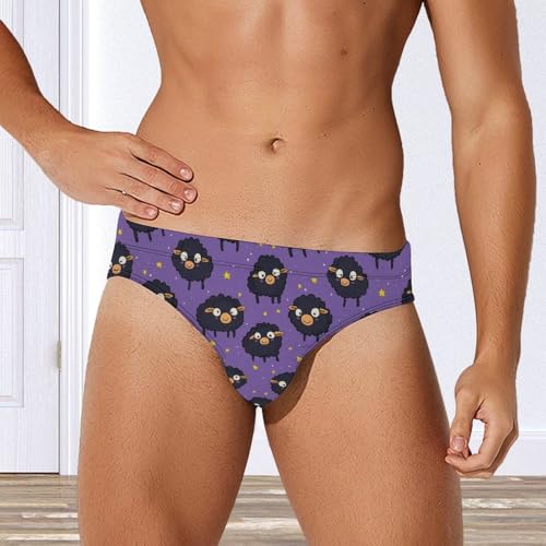 Cute Sheep Pattern Mens Swim Briefs Sexy Bikini Swimwear Bathing Suits Trunks4