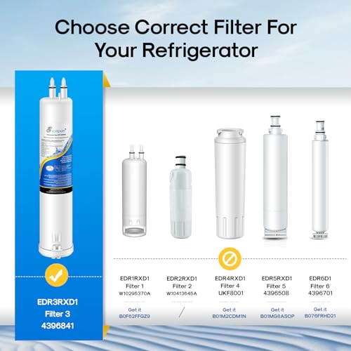 Image of EXCELPURE RFC6600A Refrigerator Water Filter Replacement for EDR3RXD1, Everydrop Filter 3, 4396841, 4396710, Kenmore 46-9083,46-9030, 9030, 9083, KAD3RXD1, WHR3RXD1, 3PACK