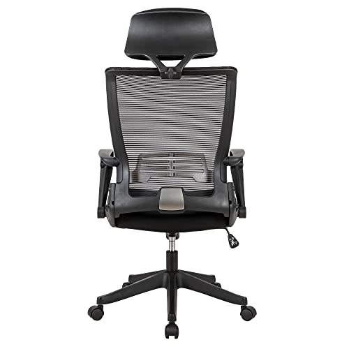 H Honsit Foldable Ergonomic Office Chair, Black Computer Desk Chair With Adjustable Lumbar Support, Comfortable Thick Cushion High Back Desk Chair #TOP6